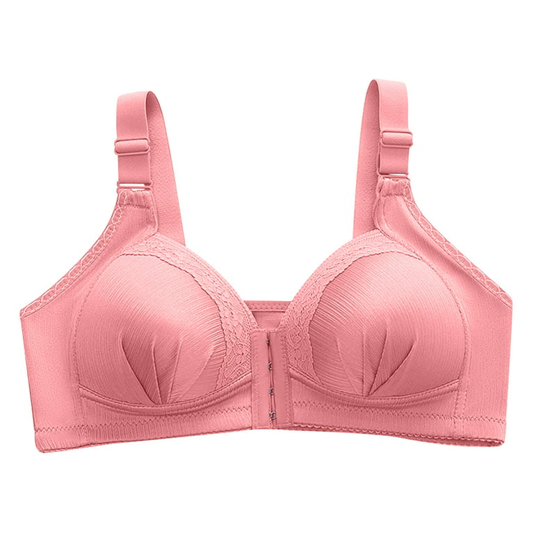 Pntutb Womens Plus Size Clearance Women Solid Color Fashion Bowknot  Comfortable Hollow Out Bra Underwear No Rims Pink L 