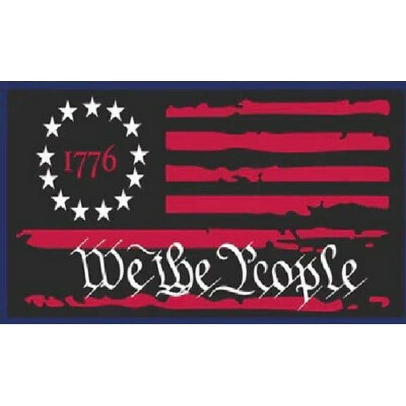 WE THE PEOPLE 1776 BETSY ROSS PATRIOTIC USA BLACK Vinyl Decal Bumper Sticker