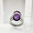 thumbnail image 6 of Natural Purple Amethyst Ring, Woman's Amethyst Ring, February Birthstone, 3 Twisted Band, 925 Sterling Silver, Womens Ring, Christmas, Thanksgiving, Handmade, Statement Jewelry, Natural Gemstone Ring, 6 of 6