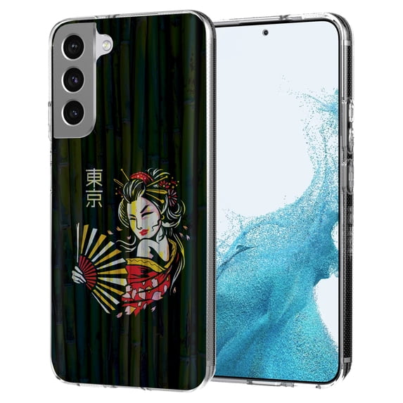 TalkingCase Slim Case Cover Compatible for Samsung Galaxy S22 Plus+ 5G, Tokyo Geisha Bamboo Print, Lightweight,Flexible,Soft, USA