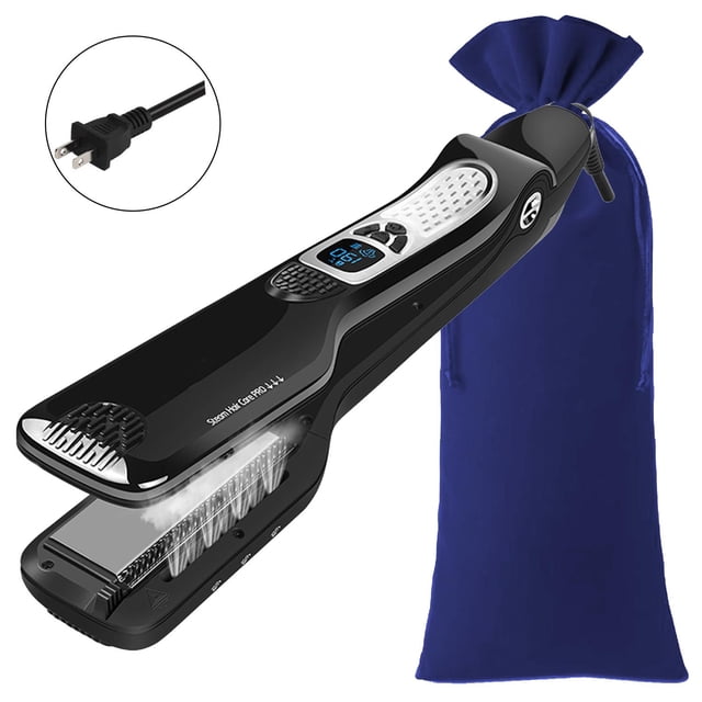 Plancha de Ceramica Bonitas TitaniumSteamBlack 1Pza Plancha Negro Bolsa Azul 110-240V 160-230°C Placa 100mm x 42 mm Cerá