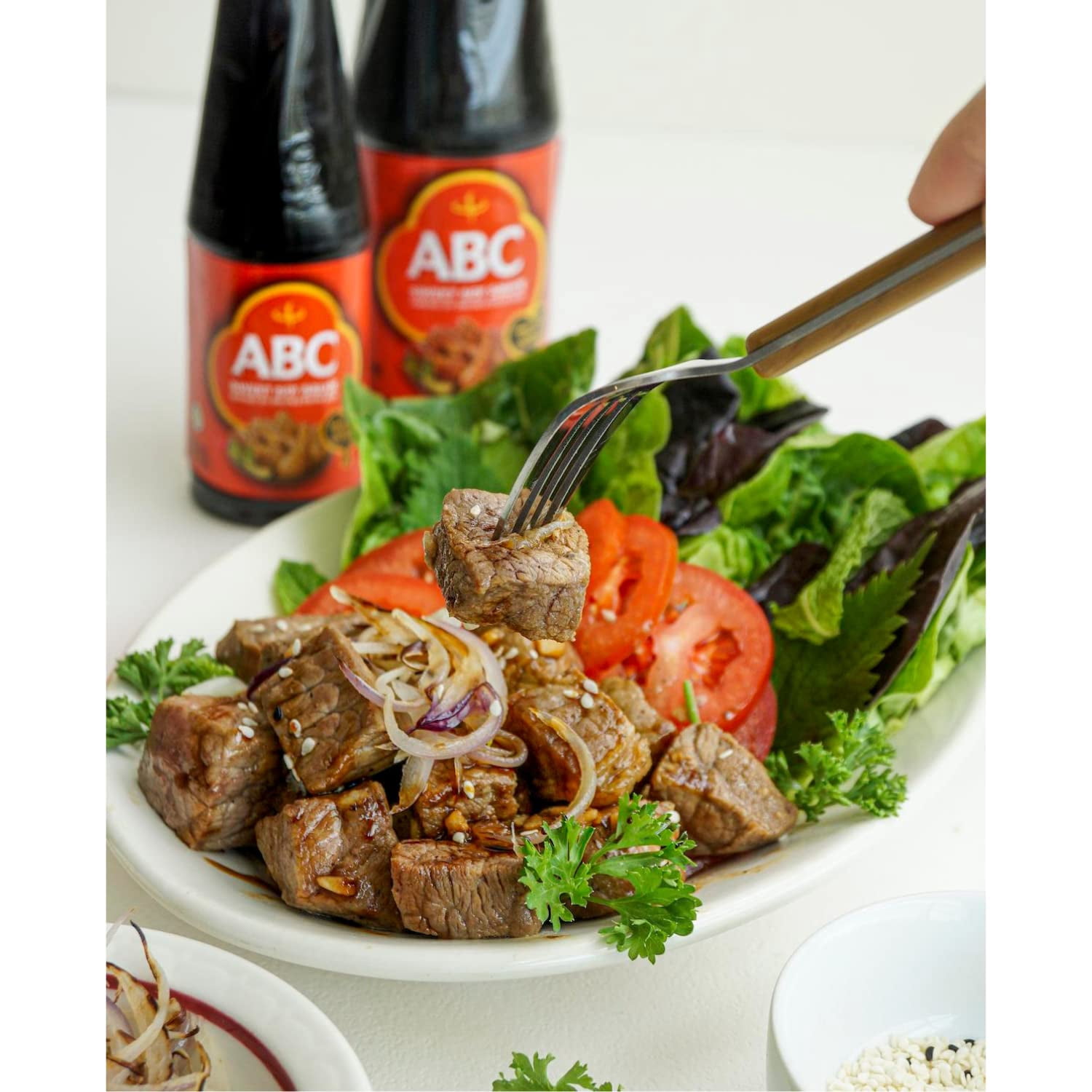 NineChef Bundle - Kecap Manis (Sweet Soy Sauce) - 600 Ml(20.2 Oz) (2 Pack) By ABC (2 pack ) + 1 NineChef Brand Long Handle Spoon