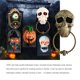 thumbnail image 3 of Bewildely Timbre de calavera de Halloween, interesante adorno de casa embrujada, diseño de escena DIY, decoración de terror, adornos para puerta, Kits de decoración para fiestas Dorado Bewildely HA068191-02B, 3 of 6