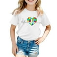 thumbnail image 1 of Vêtements pour Filles Imprimé Manches Courtes Chemises pour Filles Col Rond Vêtements d'Été pour Adolescentes Chemises pour Filles 4-5 Ans Mode Filles, 1 of 4