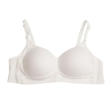 Plus Size Push up Bras Women Lightly Lined Bra Feature V-Neck Balconette Bra Style W-266 Hook and Eye Closure Sports Bra White S