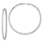925 Sterling Silver Diamond In Out Hoop Earrings Ear Hoops Set Fine Jewelry For Women Gifts For Her