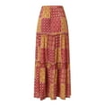 thumbnail image 6 of VUPSGEZ Womens Long Boho Flowers High Elastic Waist With Pockets And Belt Maxi Skirt Pleated Skirt Beach Skirt Casual Skirt (Yellow,XL), 6 of 7
