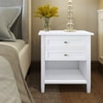 thumbnail image 2 of Warm Shaker Solid Wood 24 inch Wide Transitional Nightstand in White, 2 of 4