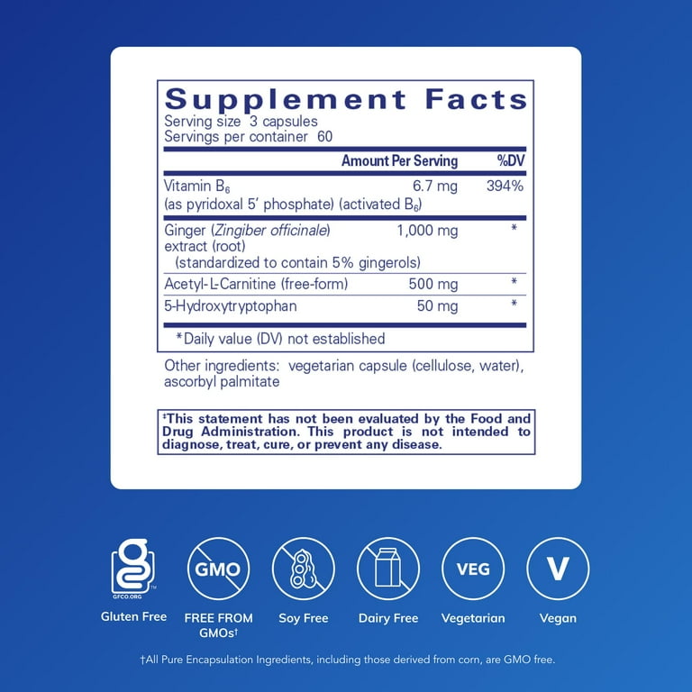 acetyl l carnitine gut motility Free Shipping! Pure Encapsulations MotilPro Hypoallergenic Gut Motility  Supplement with 5-HTP Ginger & Acetyl-L-Carnitine