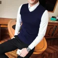 thumbnail image 5 of Ropa para hombre Chaleco negro Chaleco Cuello en V Suéter de punto Sin mangas para hombre Clásico Lana Y2k Ropa de calle Nuevo en Pedido económico Sobre ajuste, 5 of 5