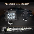 thumbnail image 2 of UMEXUS 20inch 120W Spot Flood Combo LED Light Bar Work Lamp+4Pcs 4inch LED Pods Light Driving Fog Light for Off Road Truck Car Boat SUV ATV UTV Pickup, 2 of 8