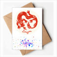 thumbnail image 1 of Year Of Dragon Animal China Zodiac Red Welcome Back Greeting Cards Envelopes Blank, 1 of 3