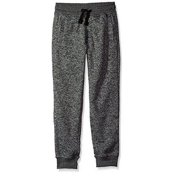 Southpole Boys' Big Jogger Fleece Pants in Basic Colors, Marled Grey(New/Logo Patch), Medium