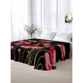 thumbnail image 6 of Twin Flat Sheet Only Watercolors Red Flowers Leaves on Black Soft Microfiber Cooling Bedding Sheets Retro Floral Flat Bed Sheet for Hotel,Home Decor, 6 of 9