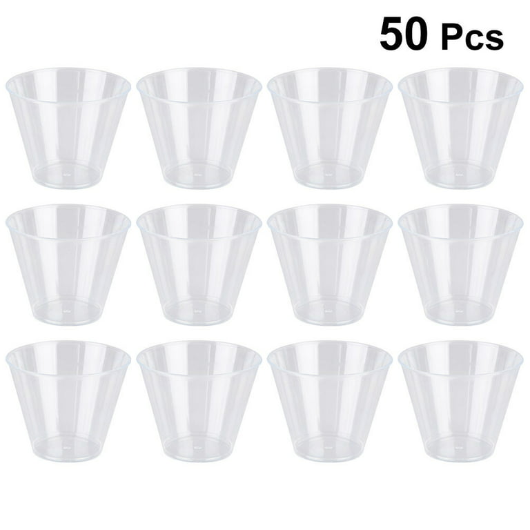 50 Pcs 30ml Disposable Transparent Hard Plastic Tasting Cups Thicken Drinking Cups Tumblers for Wedding Party, Size: 4.4