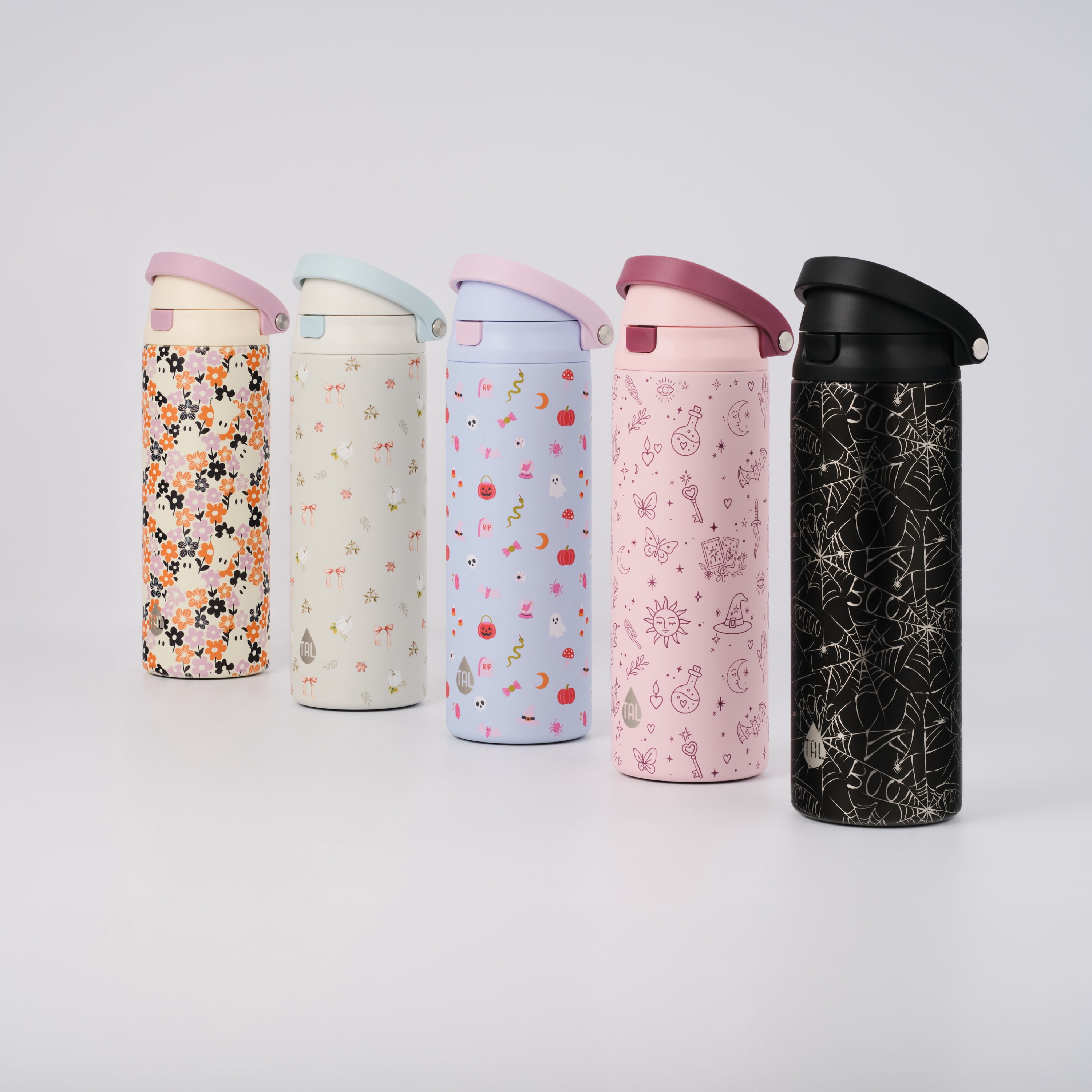 TAL 24oz Stainless Steel 2-in-1 Water Bottle with Straw and Chug Lid, Pink Halloween