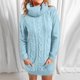 thumbnail image 2 of Gibobby Vestidos de sueter Otoño Invierno Slim Fit manga larga plisado cuello cuello redondo vestido de suéter de punto(Azul,XL), 2 of 5