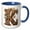Blue/White, variant on 3drose, Steampunk Monogram Initial K, 11oz Two-tone Green Mug