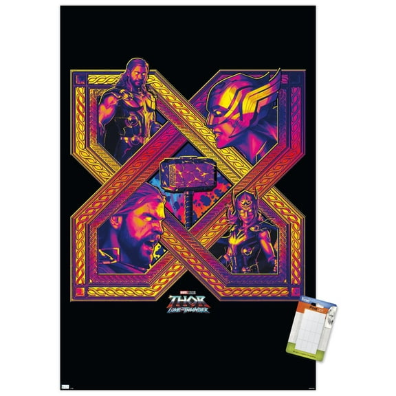 Marvel Thor: Love and Thunder - Cross Wall Poster, 14.725" x 22.375"