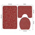 thumbnail image 3 of Red Christmas Scene Pattern Bathroom Rugs Sets 3 Piece,Toilet Cover Set,Absorbent Non Slip Bathroom Mats Sets with U-Shaped Contour Rug Toilet Rug Set, 3 of 5