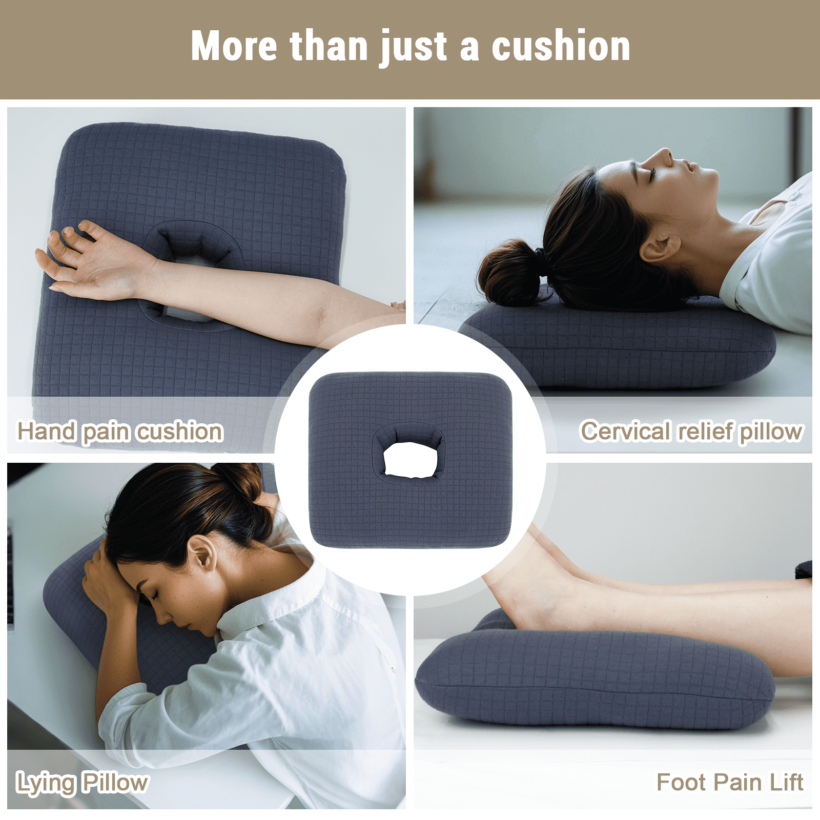 RoamReady Donut Pillow for Bed Sores Tailbone Pain Relief Cushion Cotton Butt Donut Cushion Breathable for Hemorrhoid Pregnancy Prostate and Surgery Sitting Pressure Relief for Home Car Navy Blue