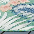 thumbnail image 3 of SAFAVIEH Cabana Kade Botanical Indoor/Outdoor Area Rug, Green/Navy, 4' x 4' Round, 3 of 5