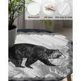 thumbnail image 3 of Fitted Round Tablecloths Table Covers 55-60in,Vintage Black Bear Pines Cones Frame Waterproof Elastic Edged Table Cloth for Kitchen Dining Holiday Party Tables Decor,Retro Wooden Plank, 3 of 6
