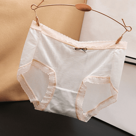 Fulorrnie Underwear for Women Comfort High Waist Breathable Panty Briefs Elastic Stretchable Seamless Panties White XL