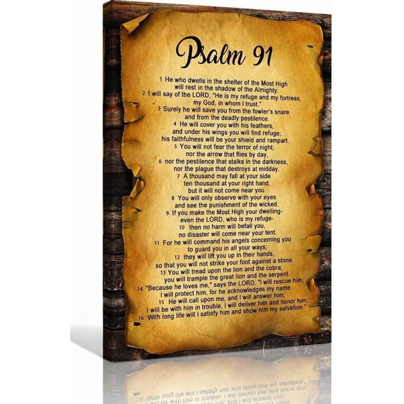 Psalm 91 Wall Art Poster Bible Verses Wall Decor Christian Wall Art Decor Prayer Room Decor Religious Gifts For Home Church Or Prayer Room Faith Based Gift For Christian Believers poster