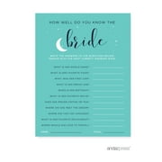 How Well Do You Know The Bride? Love You to the Moon and Back Bridal Shower Game Cards, 20-Pack
