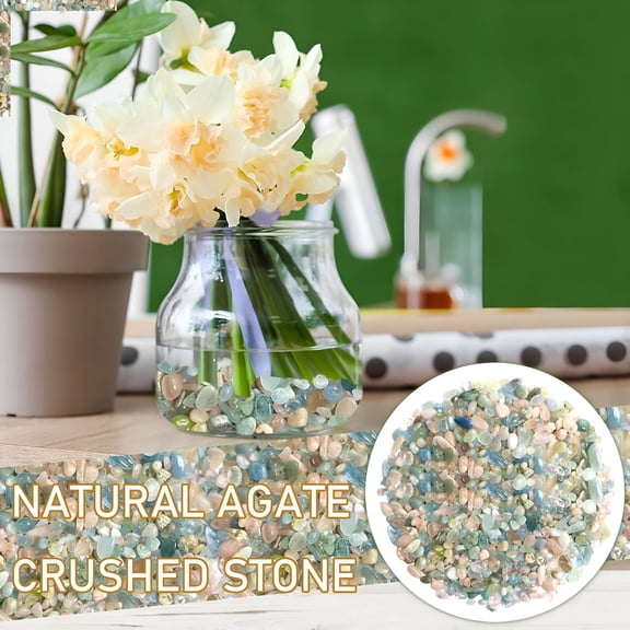 ZULAR Jade Pebbles for Indoor Plants,Rocks for Plants Indoor 1/4 inch (5-7 MM) Polished Blue Pea Gravel Small Rocks for Plants,Cactus,Vases,Terrarium,Blue