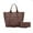Coffee, variant on MKF Collection Vegan Leather Tote Bags for Women with Wristlet Wallet, Fashionable Purse Handbag by Mia K. Coffee