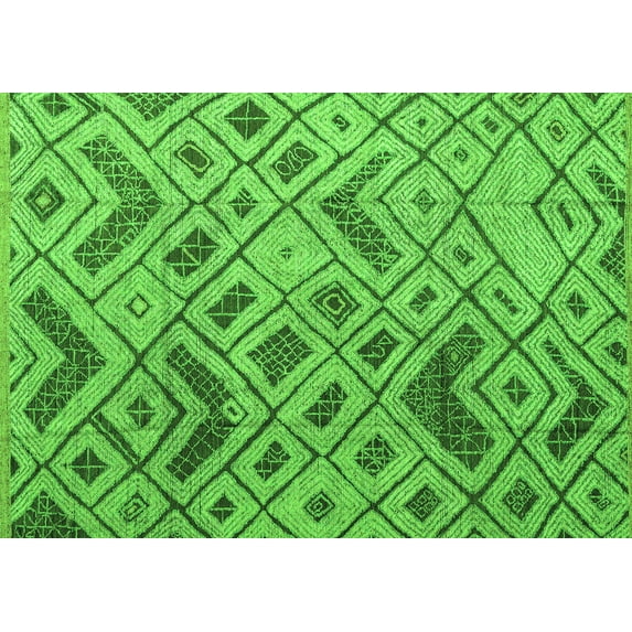Ahgly Company Indoor Rectangle Abstract Green Modern Area Rugs, 6' x 9'