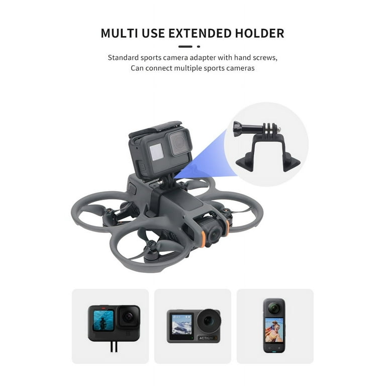 Extended Camera Mount Bracket For DJI Avata 2 Drone - Compatible With Action Cams, Lights (Insta360, Osmo Action)
