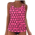 thumbnail image 2 of Roncen Women's Polka Dot Tankini Set - Ruffled Smock Top & Solid High-Waisted Swim Bottom, 2 of 5