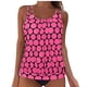 thumbnail image 1 of Trajes de Baño de Corte Alto para las Mujeres sin Mangas Impresión Push-Up Traje de Baño Acolchado Conjuntos de Blusa, Trajes de Baño de Cintura Alta para las Mujeres, 1 of 5