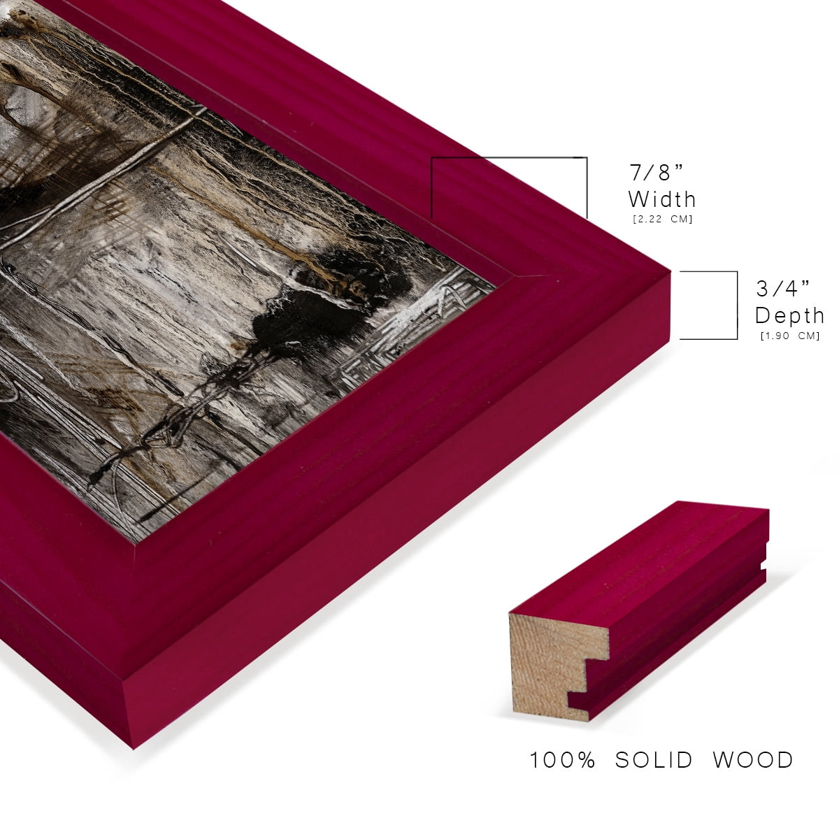 Continuum II -Framed Print w/glass-Cherry Red