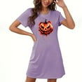 thumbnail image 1 of Pyjamas d'Halloween pour Femmes, Grande Taille, Robe de Nuit Courte avec Imprimé Poitrine et Col Rond, Tissu Polyester Doux pour un Sommeil Confortable Ou Tenue Décontractée, 1 of 3