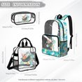 thumbnail image 4 of Kuiaobaty Sea Turtle Print Clear Backpack and Lunch Bag Set for Boys Flower Print Clear Backpack and Pencil Case with Zipper Heavy Duty School Bag with Lunch Box for School, 4 of 5