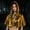 #0624-Gold, variant on Puyaiuu Shiny Metallic Hooded Short Cape Tie Front Halloween Cosplay Costume Cloak For Party Gold Free Size Gift