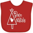 thumbnail image 3 of Inktastic Buon Natale Christmas Tree with Heart and Star Boys or Girls Baby Bib, 3 of 4
