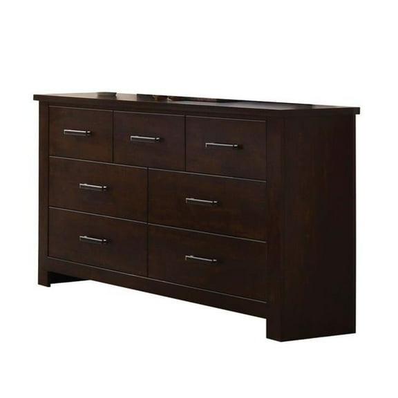 55 in. Mahogany Seven Drawer Double Dresser