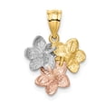 thumbnail image 3 of 14K Tri-Color Gold Charm Pendant Flower, 3 of 4