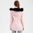 thumbnail image 5 of YOIAVAIOY Women's Down Hooded Jacket Long Winter Warm Puffer Coat Water-Resistant Outwear Thicken Zip Parka Jackets with Faux Fur Hood Ski Snow Winter Hiking Coats Pink XXL, 5 of 9