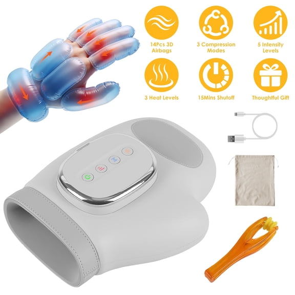 Imountek Cordless Hand Massager with Heat Compression, 3 Modes 5 Intensity Levels, Electric Massager for & Carpal Tunnel Relief, Gift for Men Women