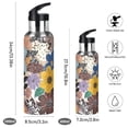 thumbnail image 2 of Yayeee 20oz Insulated Water Bottle Double Wall Stainless Steel with Flip Straw Lid, Colorful Flowers, 2 of 7