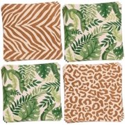 Animal Print Safari Napkins - 3-ply, 24 pcs | Jungle Cocktail Napkins, Zoo Dinner Party Setting, Kids Wild Birthday Decoration, Rainforest Tablescape$$Home Decor, Kitchen, & Other