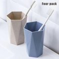 thumbnail image 3 of Set Of 4 Toothbrush Cups Geometric Shape Heat Resistant Toothbrush Organizer With Non-slip Texture For Cleaning Toothbrushes, 3 of 5