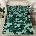thumbnail image 2 of Feelyou Retro Camouflage Square Full Size Sheets, Green Camo Abstract Bed Sheets, Teens Kids Boys Girls Sheet Sets, Lightweight Room Decor, 4 Pieces, 2 of 7