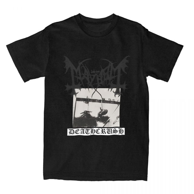 Camiseta de Deathcrush Mayhem para hombre y mujer camisa Vintage de algodón puro manga corta cuello redondo talla grande